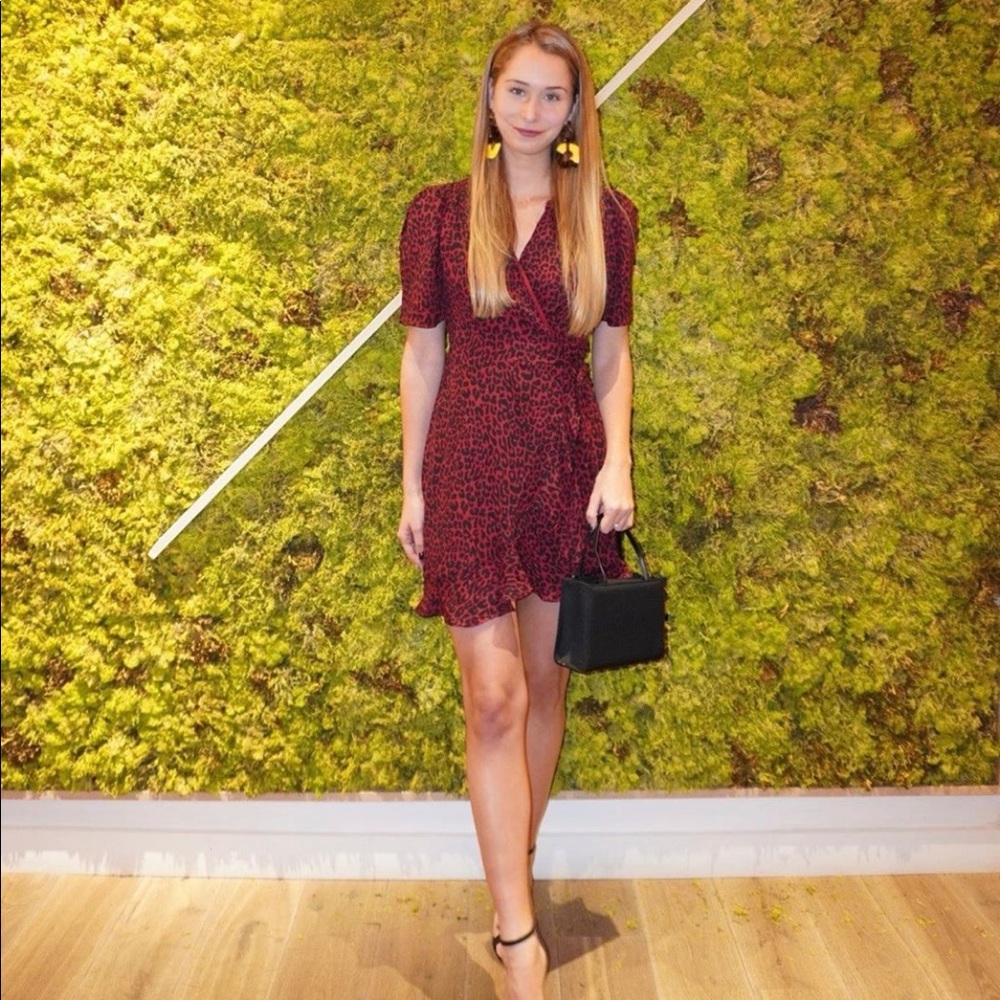 XS or S - Maroon body wrap dress - cheetah!